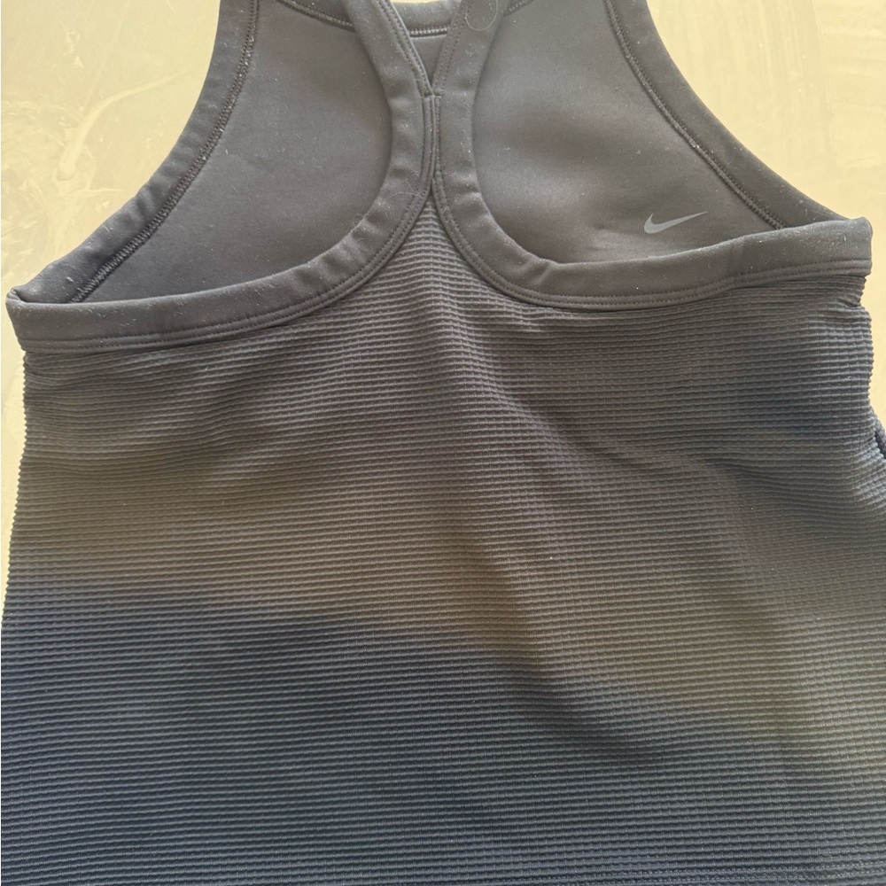 TWO Girl’s Size Large 10/12 Nike Black and Teal Ribbed Tank Tops - Picture 3 of 10